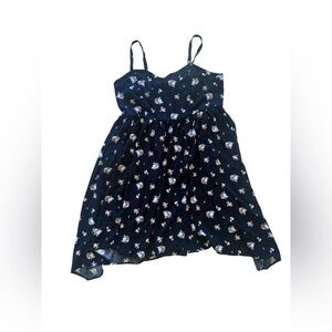 Torrid Blue Starry plus size  2 women black flowers  sleeveless